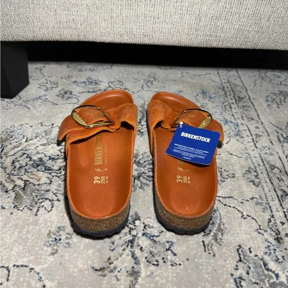 Birkenstock Madrid Big Buckle Oiled Leather Orange - Picture 5 of 7